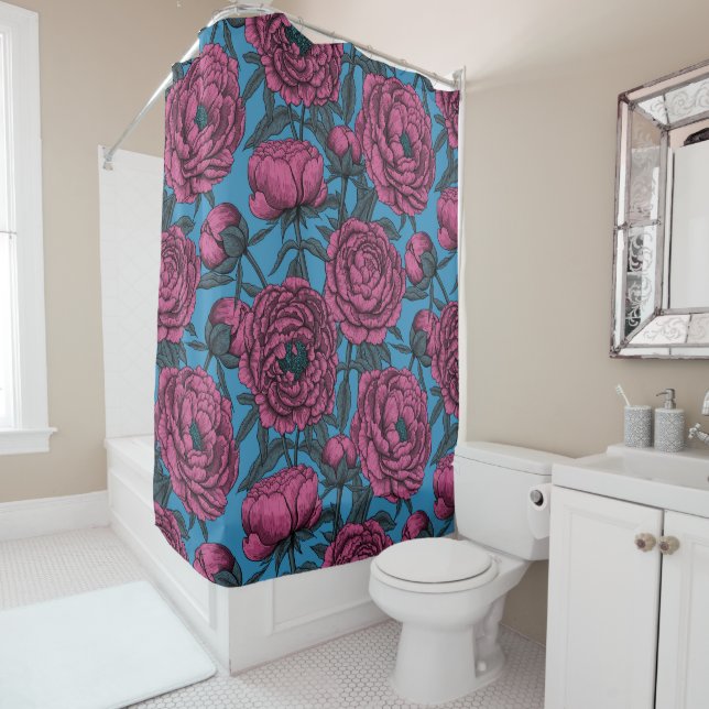 Peony garden shower curtain (In Situ)