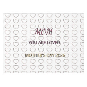 Peony Heart Celebration Pattern for Mum Tablecloth