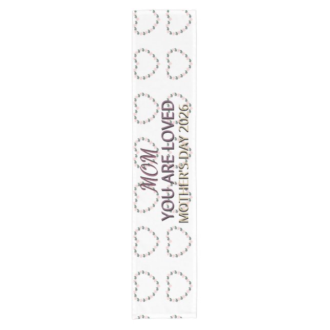 Peony Heart Pathway for Mum Short Table Runner (Front)