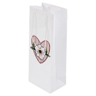 Peony Heart Wine Gift Bag