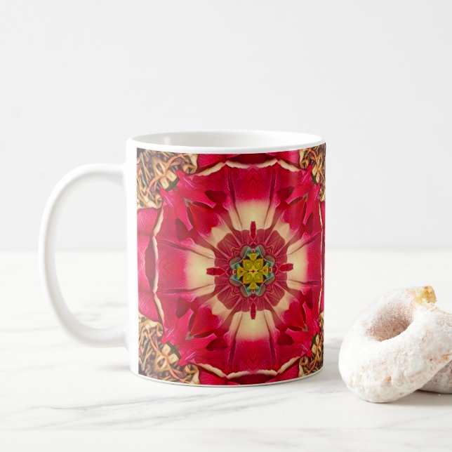 Peony Hearts Coffee Mug (With Donut)