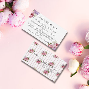 Peony hydrangea  Bridal Display Shower   Enclosure Card