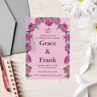 Peony invitation. Invitation