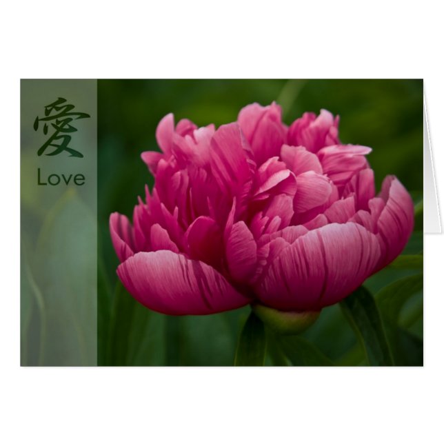 Peony • Kanji Love Card (Front Horizontal)