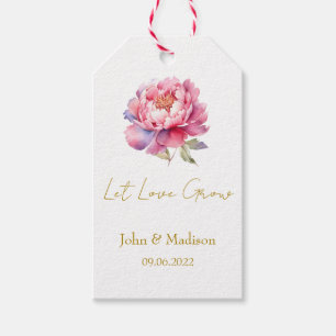 Peony Let love grow wedding seed Gift Tags