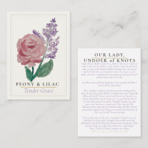 Peony & Lilac Marian Garden Prayer Card   Tender 