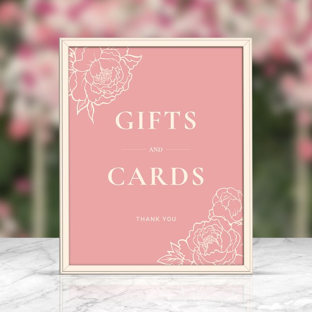 Peony Line Art Gifts & Cards Sign (Pink) (Creator Uploaded)