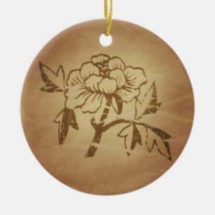 Peony Love and Affection Chinese Magic Charms Ceramic Tree Decoration