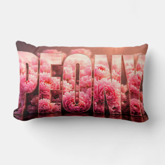 Peony Luxury Botanical Floral Decor Lumbar Cushion
