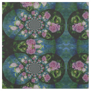 Peony mandala fabric