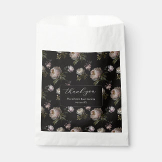 Peony Moody Floral Baby Shower Thank You Sticker Favour Bags
