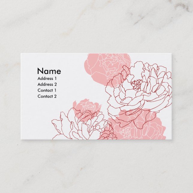 Peony Motif Profile Card (Front)