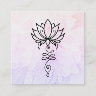 *~* Peony Nirvana Sacred Geometry Reiki Lotus Square Business Card