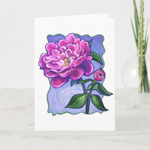 Peony on Blue, Happy Mother's Day Card