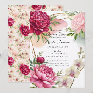 Peony & Orchid Garden Floral Glam Bridal Shower Invitation