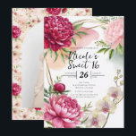 Peony & Orchid Garden Floral Glam Sweet 16 Invitation<br><div class="desc">Customize for any event</div>