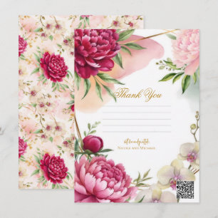 Peony & Orchid Garden Floral Glam Wedding  Invitation
