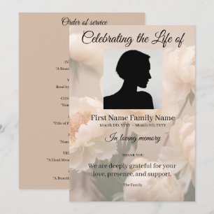Peony order of service invitation