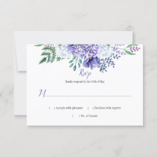 Peony Passion Floral Background Horizontal RSVP Card