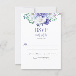 Peony Passion Floral Background Vertical RSVP Card