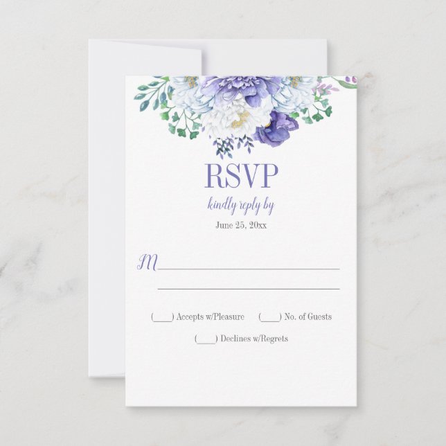 Peony Passion Lattice Background Vertical RSVP (Front)