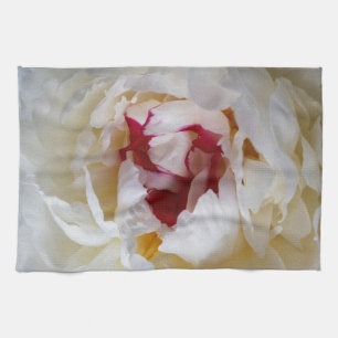 Peony petals tea towel