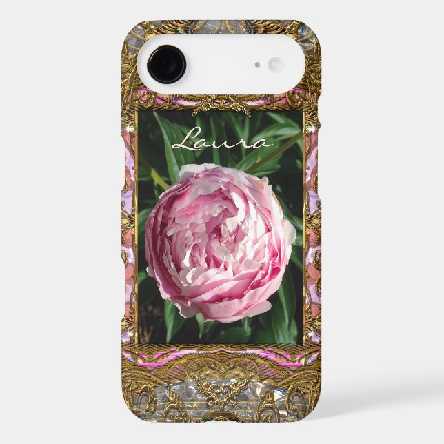 Peony Petticote Monogram Case-Mate iPhone Case (Back)