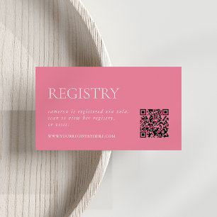 Peony Pink Bridal Shower Registry QR Enclosure Card