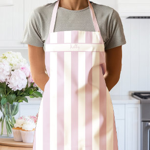 Peony Pink Candy Stripe Apron