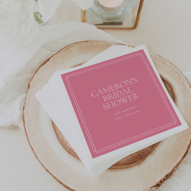 Peony Pink | Classic Bridal Shower Napkin (Creator Uploaded)