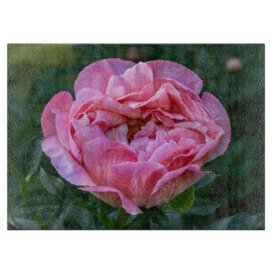Peony, Pink Flower Photography Cutting Board
