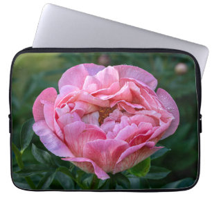 Peony, Pink Flower Photography Laptop Sleeve