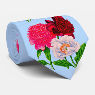 peony print tie