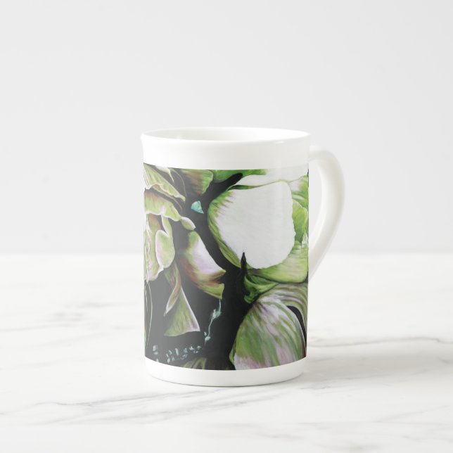 "Peony Ride" Fine Porcelain Mug (Front Right)