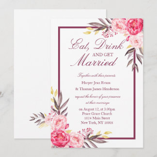 Peony Romance Wedding Invite