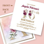 Peony Rose Floral 16th Birthday Party Invitation<br><div class="desc">Organise the perfect 16th birthday celebration with this elegant rose floral monogram A design featured on the reverse side for birthday girls’ names starting with the letter A. Elegant floral numerals are used within the invitation to accentuate the celebratory age.</div>