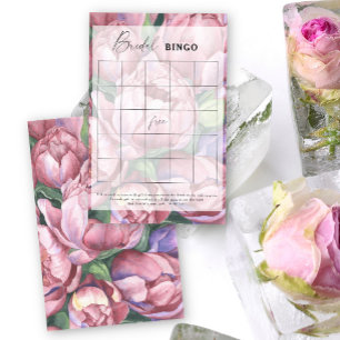 Peony roses - Bridal shower bingo game