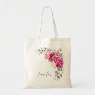 Peony & Roses Eucalyptus Greenery Tote Bag