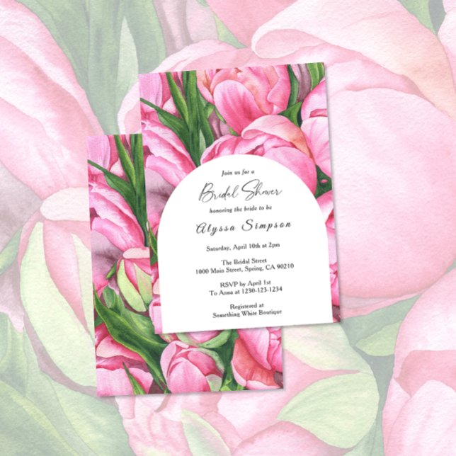 Peony roses greenery Floral Bridal Shower Invitation (Creator Uploaded)