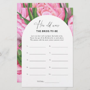 Peony roses - How old was the bride to be game