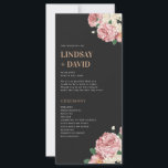 Peony Roses on Black Wedding Ceremony Program<br><div class="desc">Designed to coordinate with our Peony Roses on Black Collection, this wedding program features gorgeous rose and peony bouquets on black background with classic text. The vibrant colors of the roses on black background makes the program eye catching and unique. For more advanced customization of this design, e.g. changing layout,...</div>
