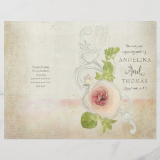 Peony Scroll Vintage - Formal Wedding Program