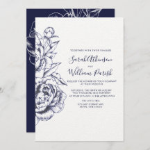 Peony Simple Wedding Invitation
