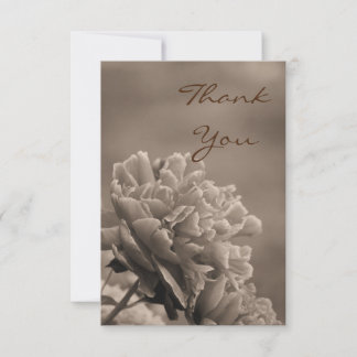 Peony Single Sepia Thank You Card