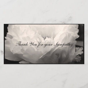 Peony Sympathy Thank You Horizontal Photo Card 1