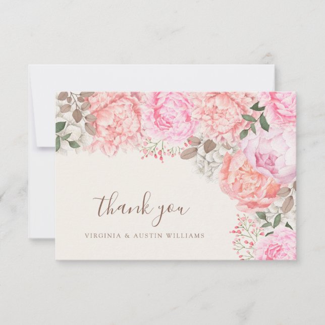 Peony Thank You Card (Front)