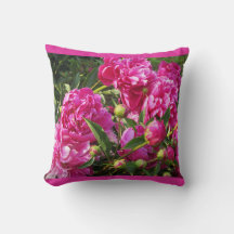 Peony throw pillow