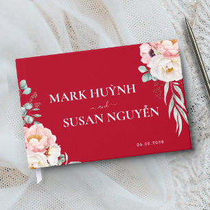 Peony Traditional Chinese Wedding (RED) Guest Book