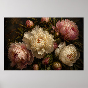 Peony Vintage Botanical Wall Art