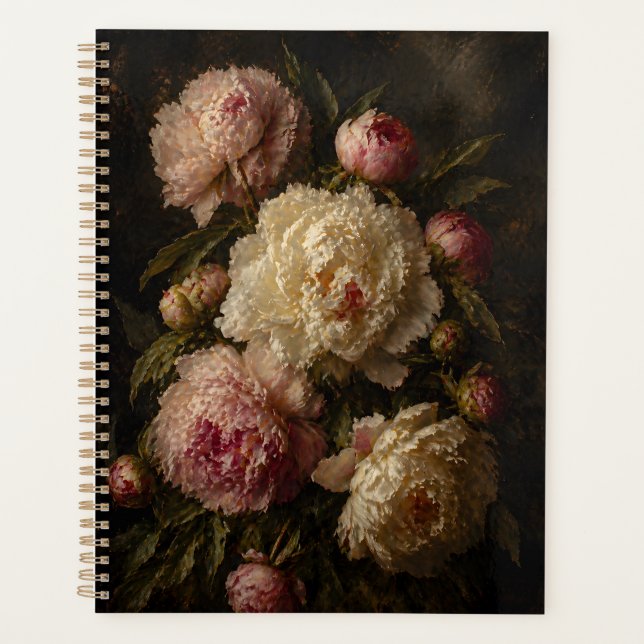 Peony Vintage Botanical Wall Art Planner (Front)